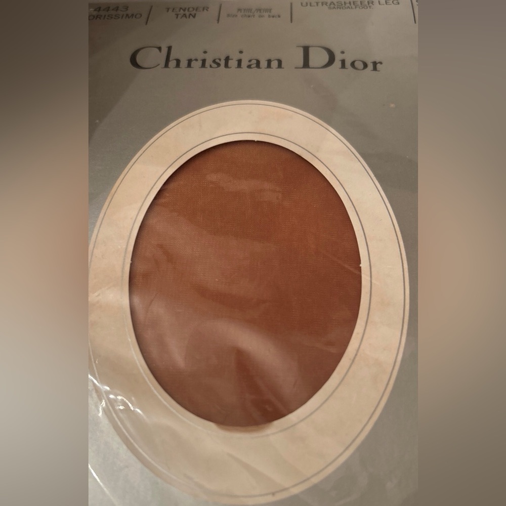2 CHRISTIAN DIOR Nylon Stocking Petite Tan ultra sheer hosiery - Picture 6 of 6